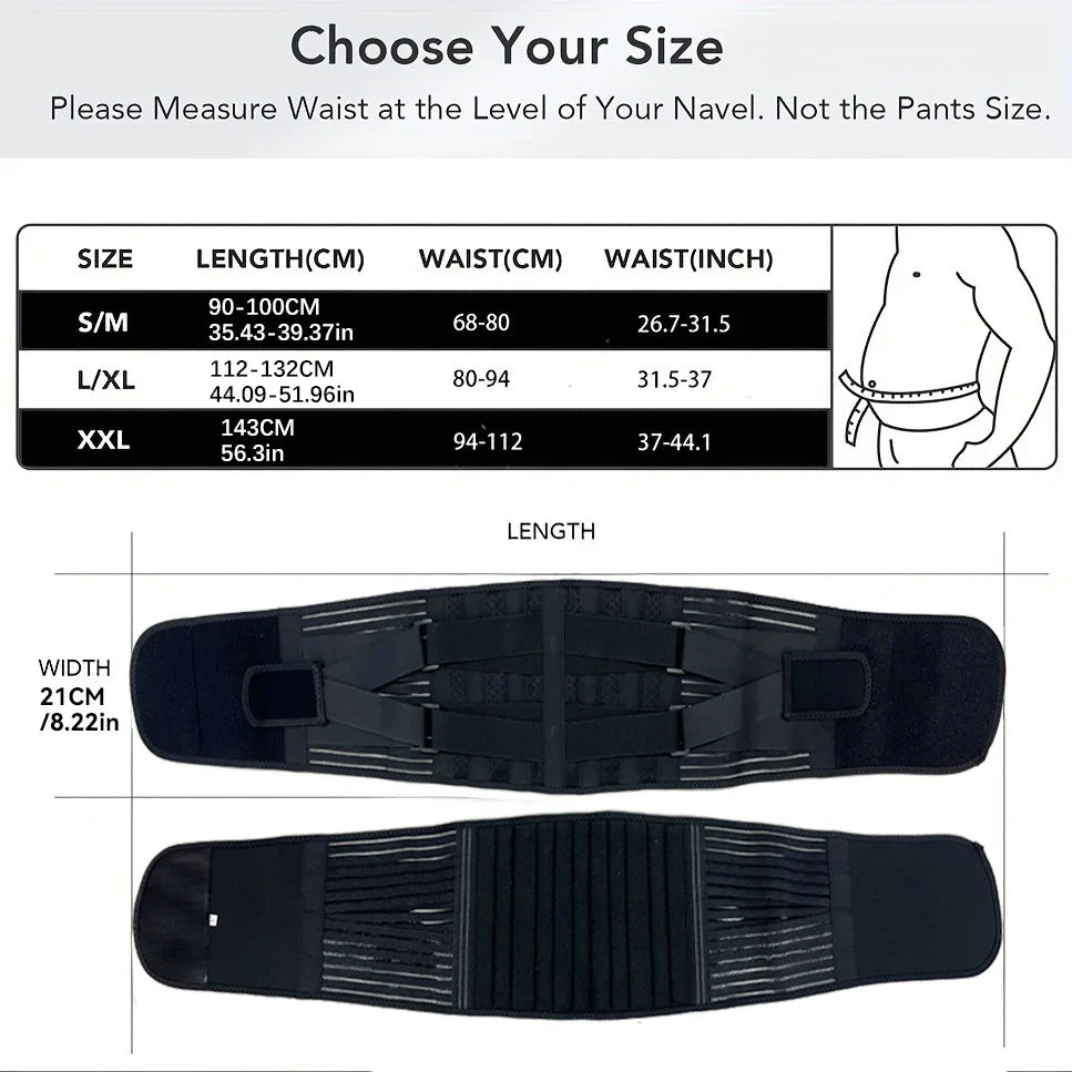 Adjustable Lumbar Support Belt ā Double Pull Back Waist Orthopedic Corset for Spine Decompression, Back Pain Relief & Abdomen Toning