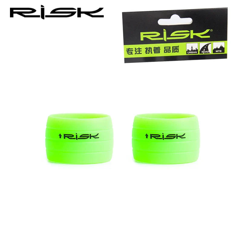 2pcs RISK Bicycle Handlebar Strap Tape – Silicone Anti-Slip Rubber Rings for Bike Grip Fixing