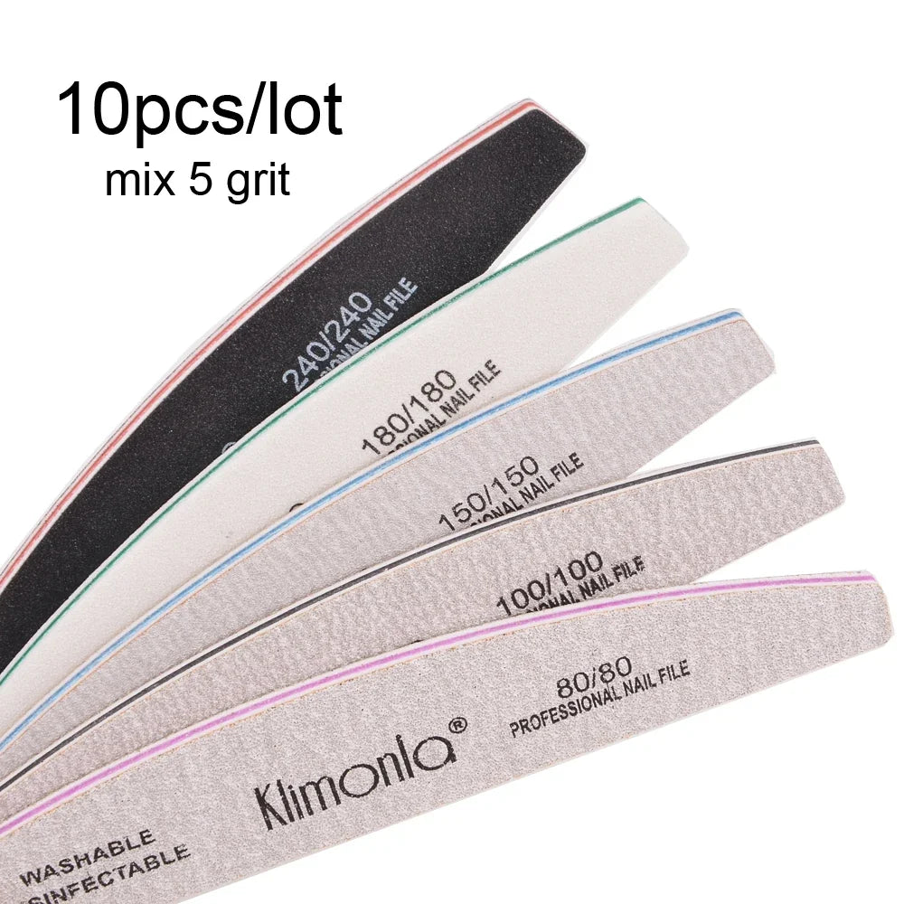 5/10PCS Professional Nail File Set - 100/180 Grit EVA Thickened Sandpaper Manicure Tools for Salon & Home Use