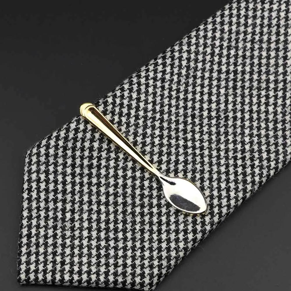 Men’s Stainless Steel Tie Clip - Car Airplane Fork Spoon Shape Necktie Pin Gift Accessory