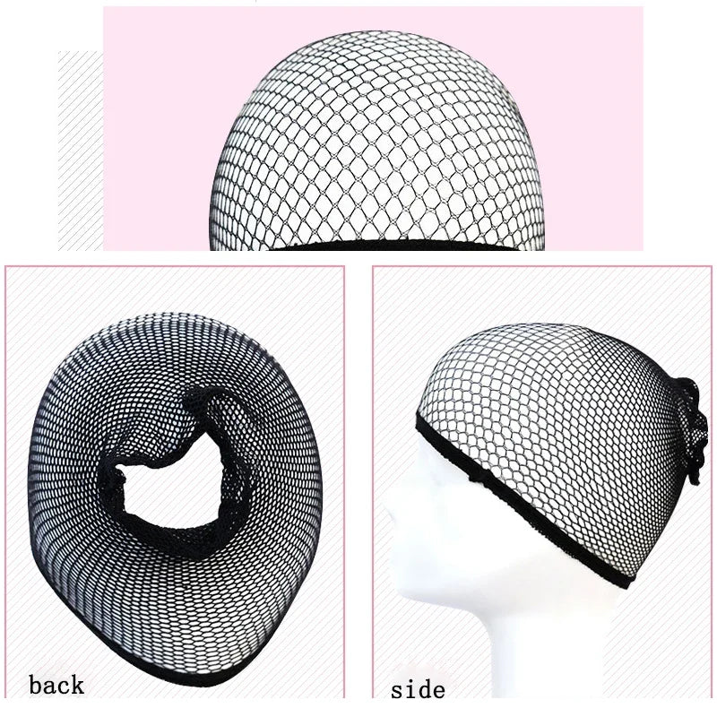 Black Snood Nylon Hairnet Cap β Stretch Mesh Wig Liner for Women, Elastic Material for Wig Making Accessories