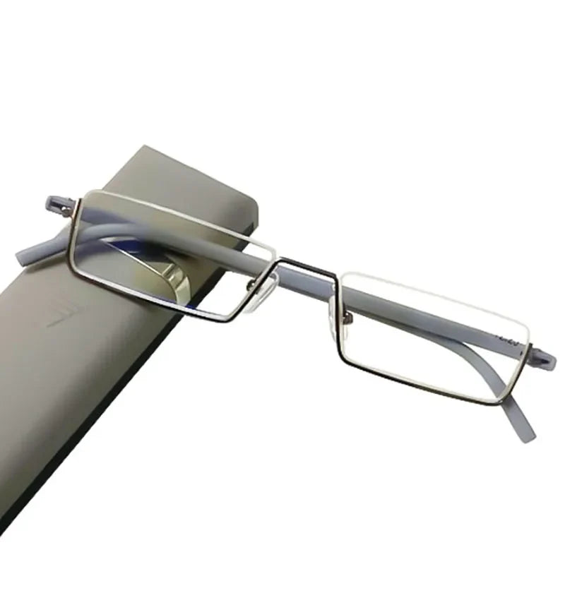 May Flower Anti-Blue Light Reading Glasses – Men’s Half-Frame TR90 Prescription Eyewear +1.75 with Case