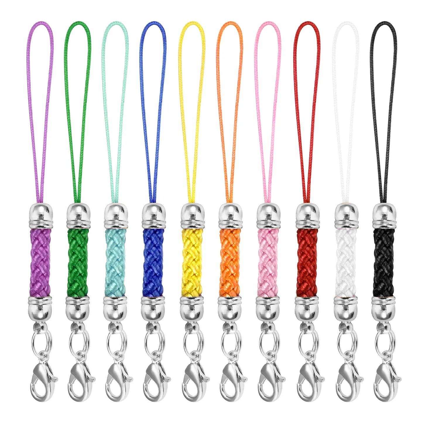 10Pcs Lanyard Strap Set - Lobster Clasp Rope Keychain Hooks Mobile Charms & Key Ring Accessories
