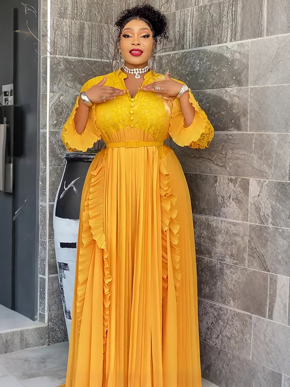 2025 African Sequin Dress for Women - Plus Size Dashiki Ankara Long Evening Party Dress & Elegant Robe Outfit