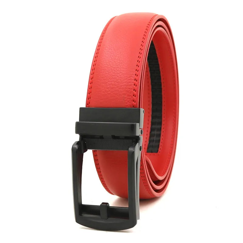 Genuine Leather Men’s Belt - Cowhide Luxury Automatic Buckle Business Casual Designer Waist Belt