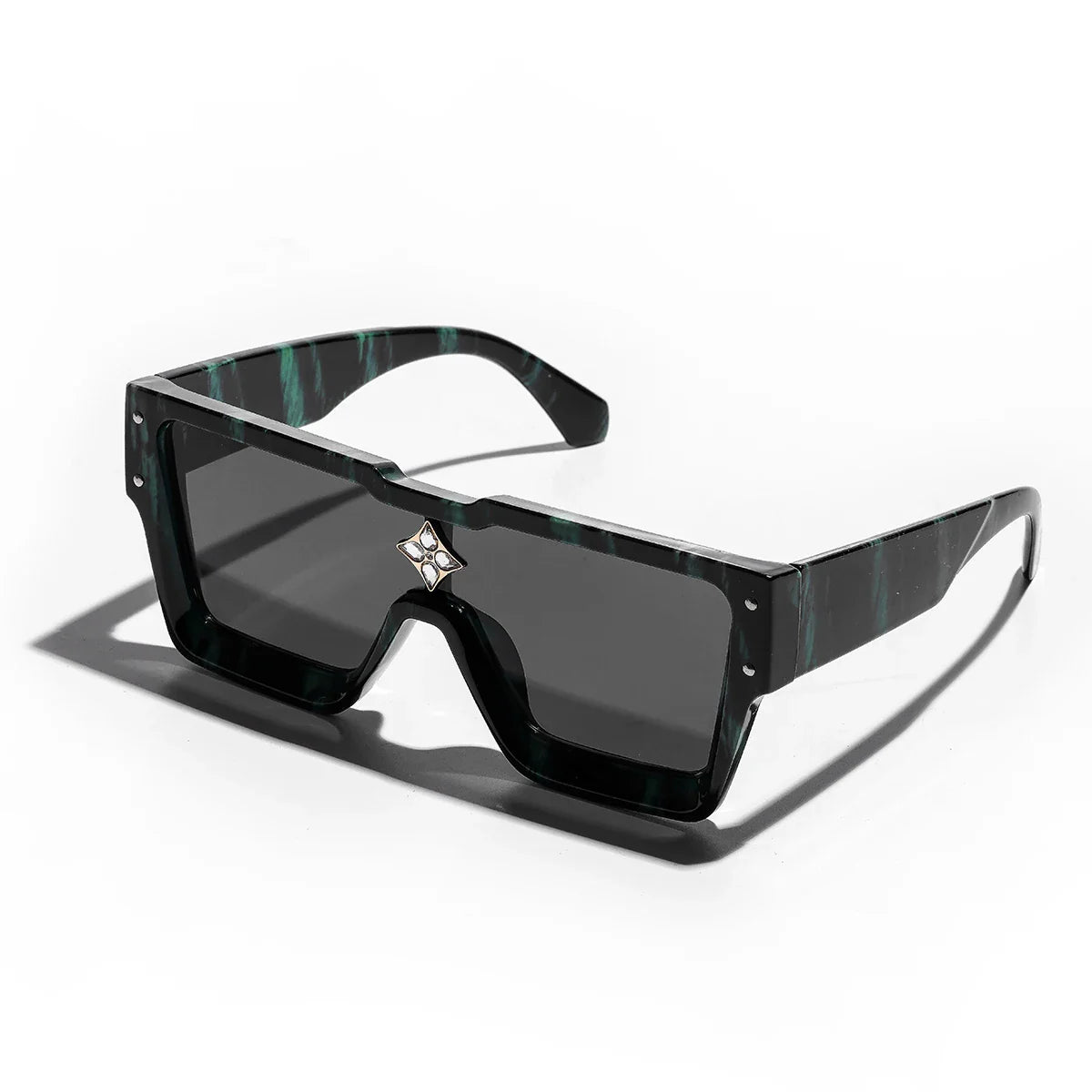 Ruiao Retro Black Millionaire Sunglasses β Luxury Square Designer Shades for Men & Women (2024)