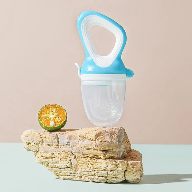 Silicone Baby Fruit Feeder with Cover - Fresh Food Nibbler Teething Pacifier for Baby Feeding