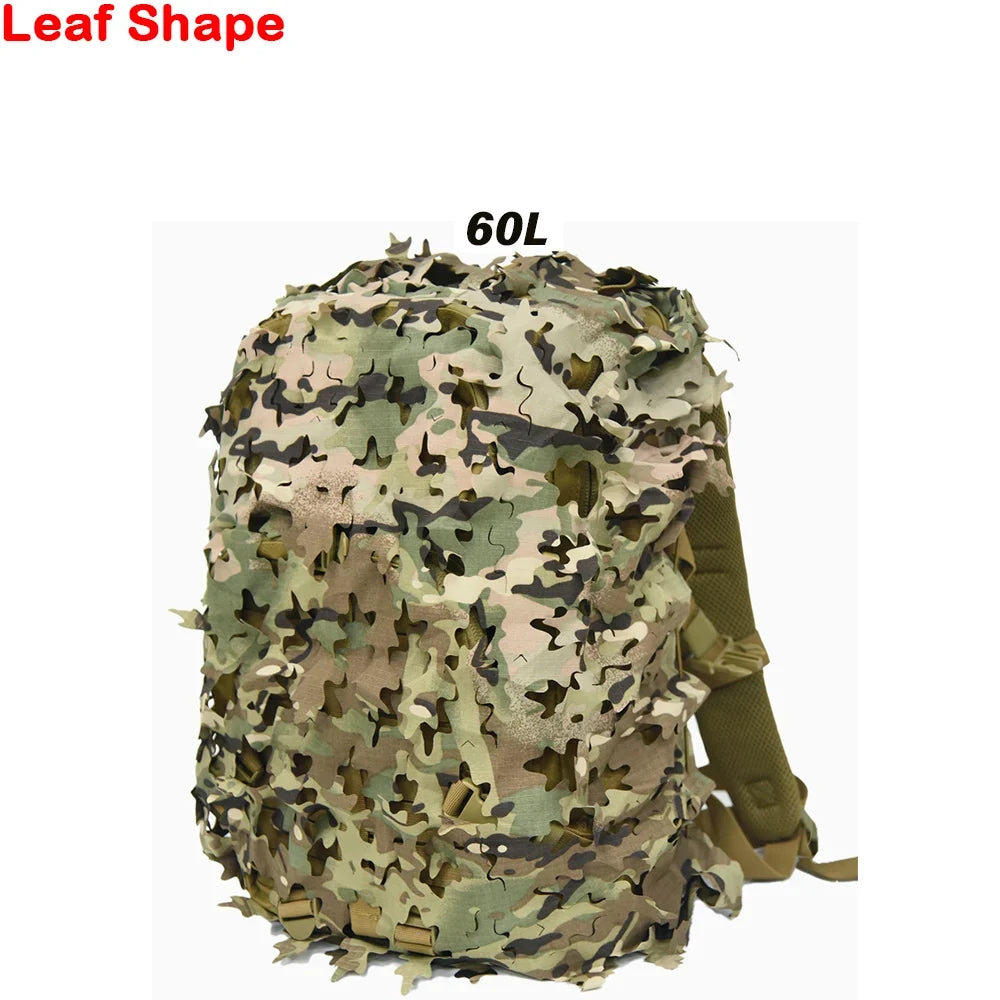 3D Camo Backpack Cover - Laser Cut Camouflage Hunting Bag Cover for 60L/80L Packs, Paintball & Outdoor Gear