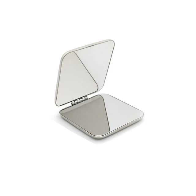 Portable Stainless Steel Makeup Mirror β Foldable Handheld Cosmetic Mirror for Women, Various Shapes