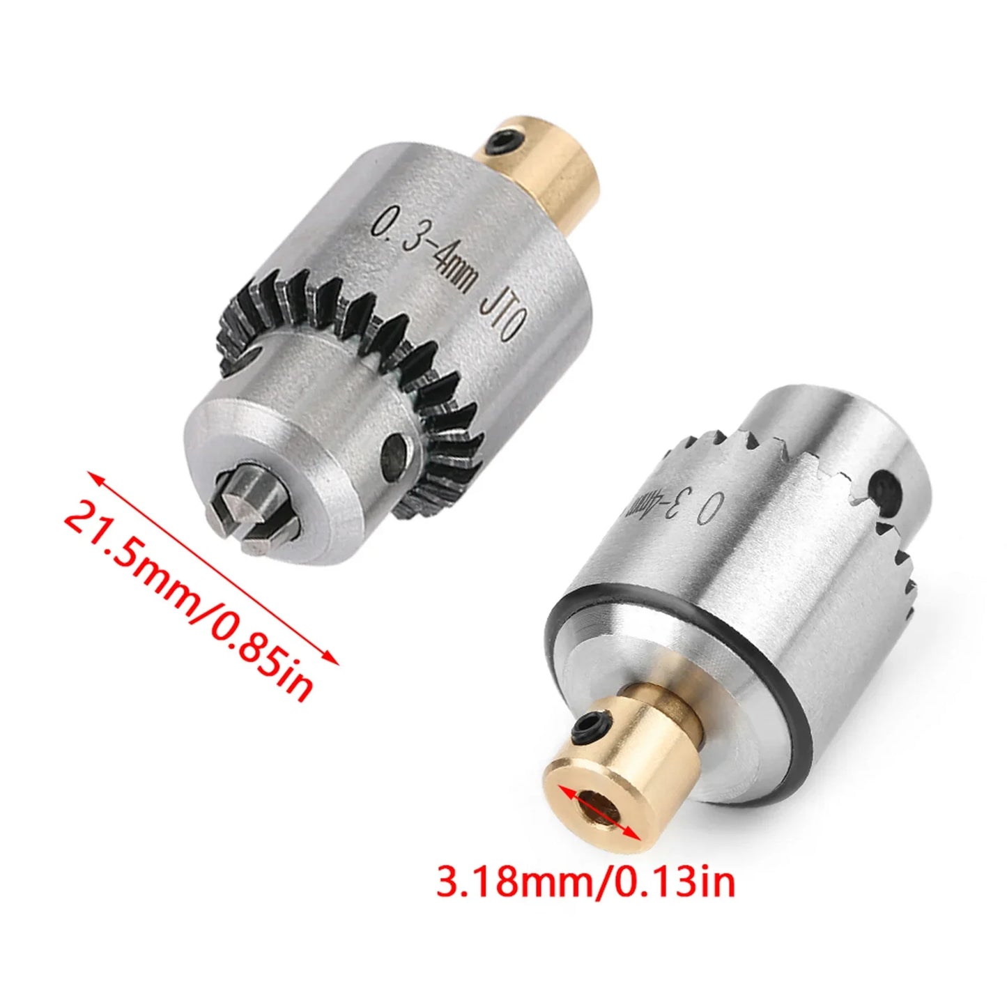 Taper Drill Chuck 0.3-4mm - JTO Mounted Chuck with Wrench & Key for Lathe and Electric Drill Tools