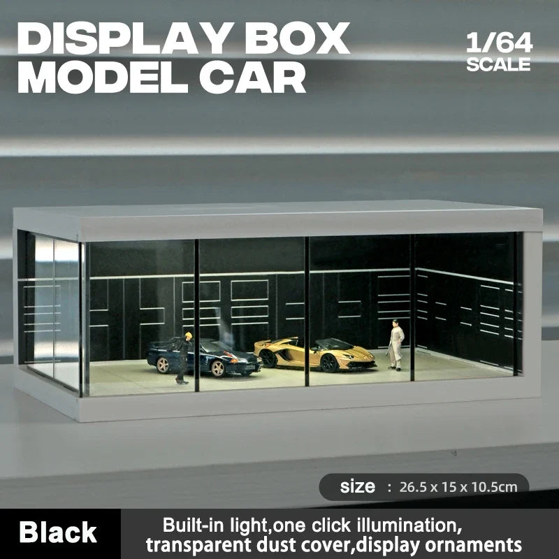 1/64 Scale Model Parking Space — Simulated Scene with Lights for Car Display (Figures & Cars Not Included)