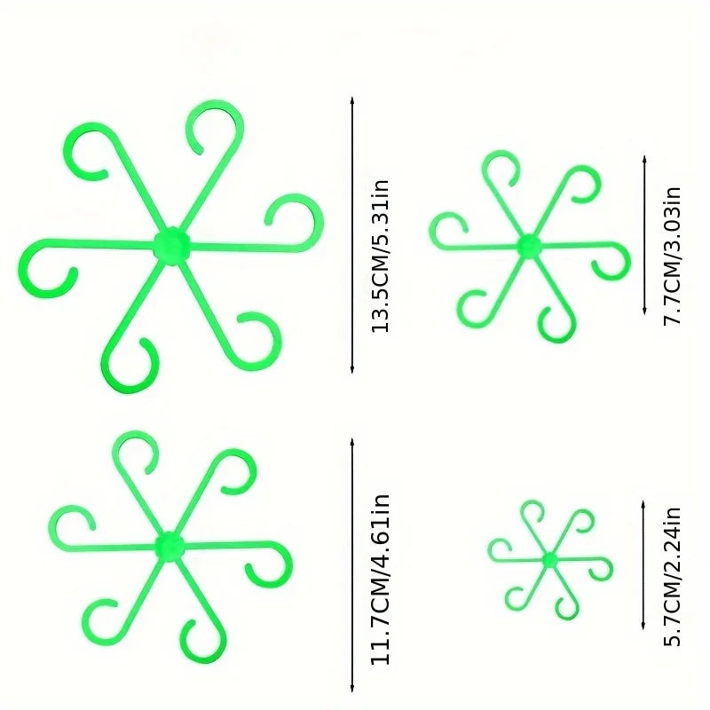 4-Piece Plant Support Clips - Turtle Back Stem Fixators for Garden, Hydroponic & Tree Branch Support