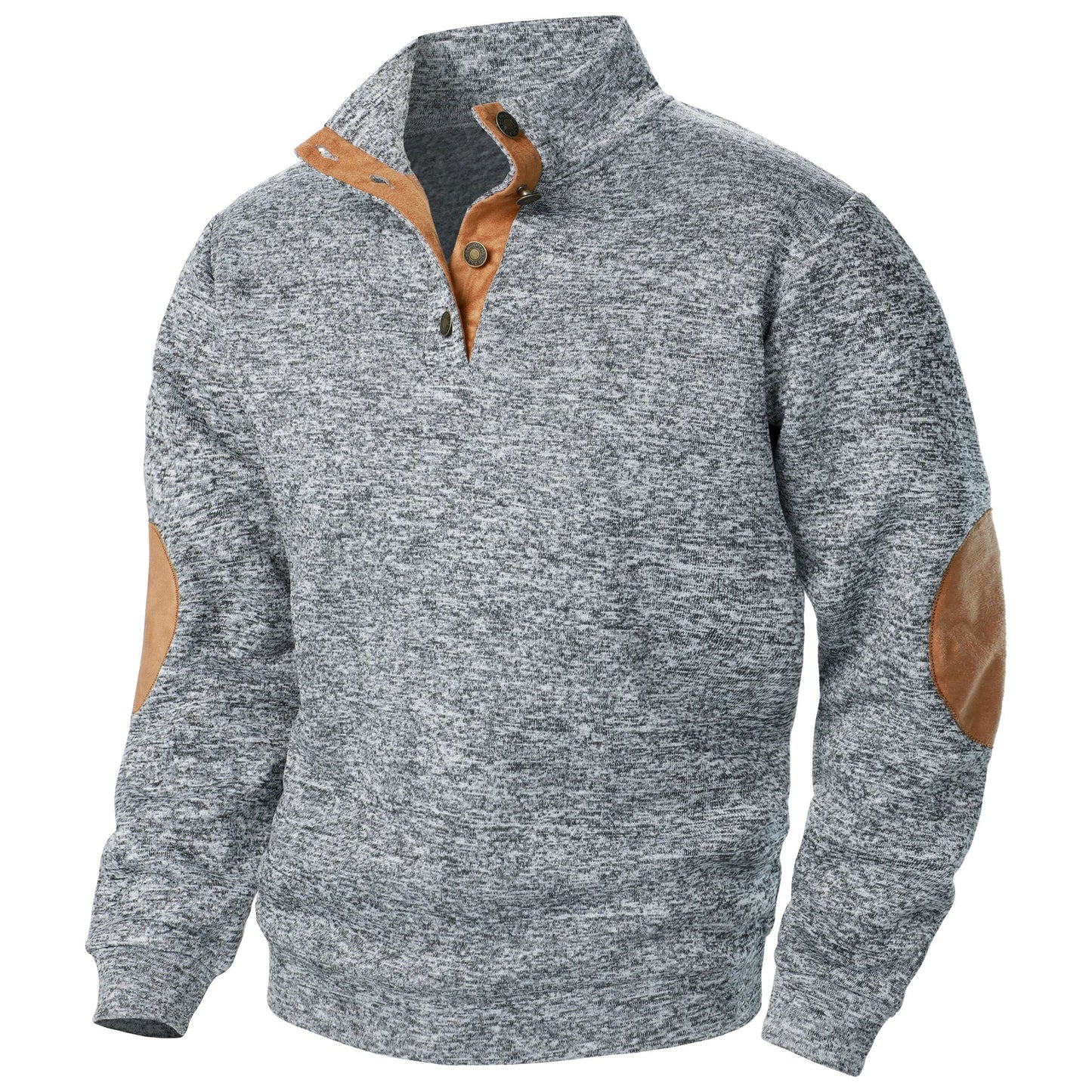 Men's Stand Collar Knit Sweater - Autumn Winter Long Sleeve Casual Knitted Pullover Top