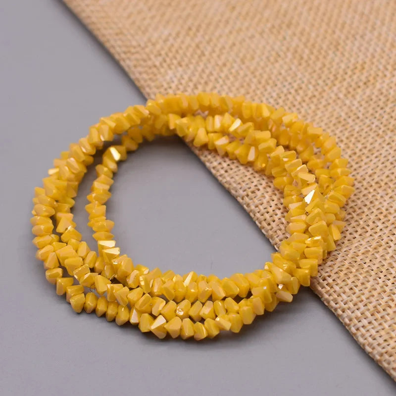 Yanqi Triangle Crystal Beads - 38 Colors 4mm Loose Glass Beads for DIY Jewelry Making Earrings Necklace Crafts