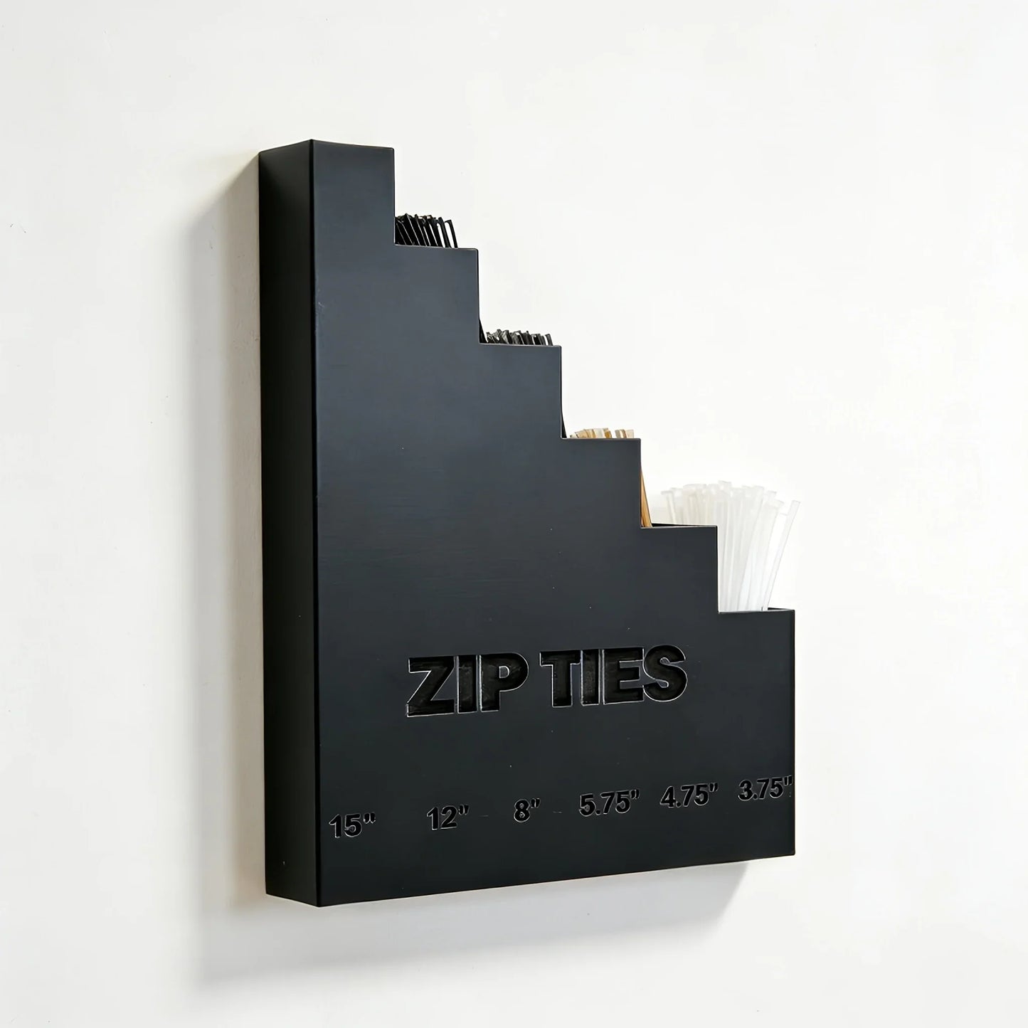 3D Printed Wall Mount Zip Tie Organizer - Heavy Duty Cable Tie Storage Dispenser for Garage and Workshop Organization