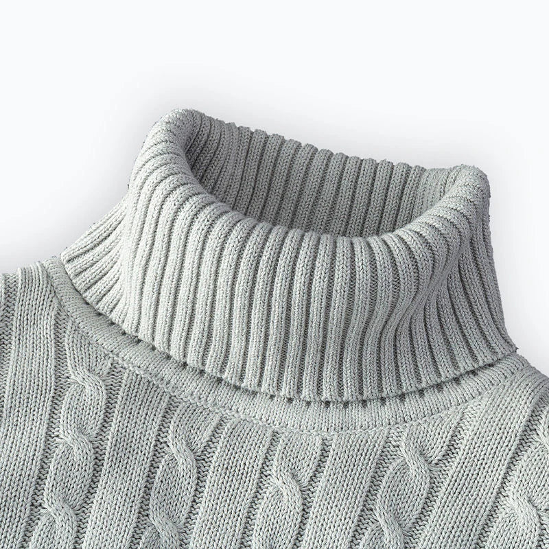 Men's Turtleneck Woolen Sweater - Casual Rollneck Knitted Warm Jumper Winter Pullover Top