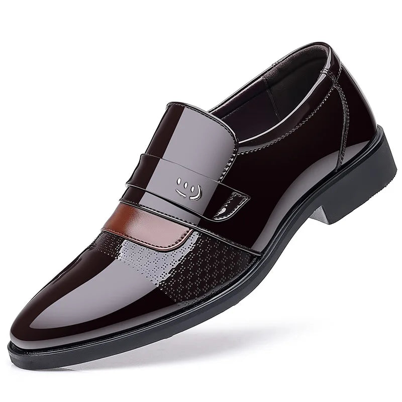 Luxury Men's Leather Oxford Shoes - Retro Carved Lace-Up Brogue Wedding & Formal Business Dress Shoes