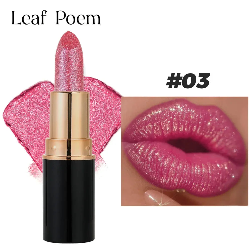6 Colors Glitter Metallic Lipstick β Waterproof, Long-Lasting Diamond Pearlescent Lip Gloss for Moisturizing Sexy Lips