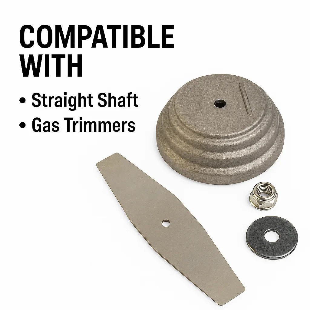 Universal Metal Saw Blade Kit - Grass Trimmer & Lawn Mower Accessory with Plastic Cover and Screws
