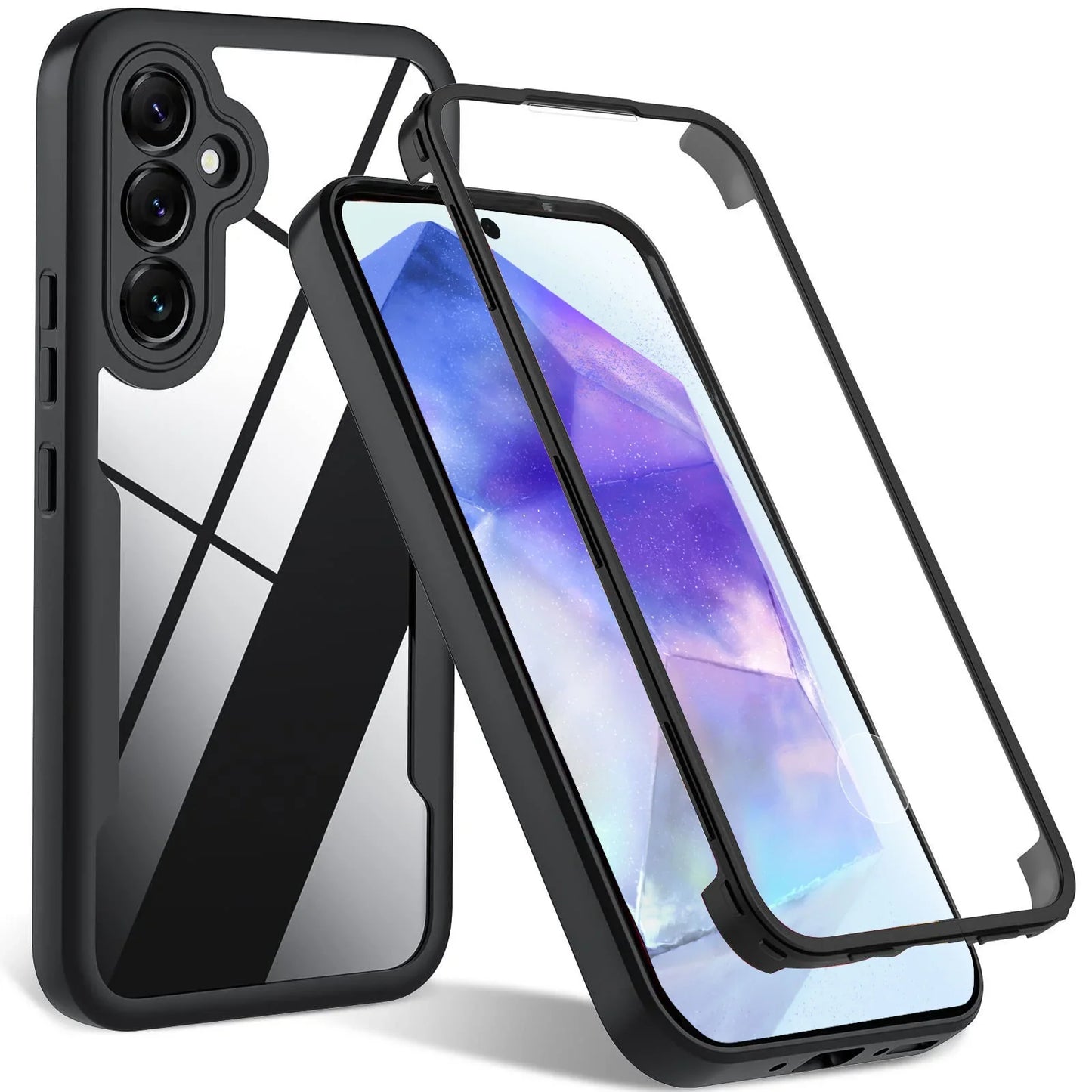 360° Full Coverage Screen Protection Case – Shockproof Phone Cover for Samsung A55 5G, A35, A15, A54, A14, A34, A53, A73, A26, A16, A52S, A56, A36