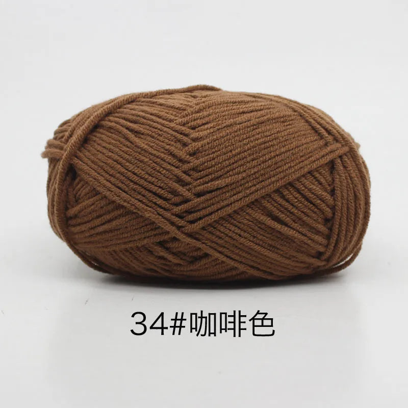 40-50g/Set 4ply Milk Cotton Knitting Yarn – Dyed Lanas for Crochet, Sweaters, Hats & Dolls, Affordable Craft Supplies