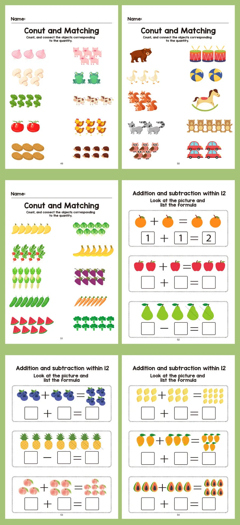 Interactive Math Workbook for Kids β Counting, Addition & Subtraction Within 10, Number Relationships & Visual Learning for Preschool, First Grade, Home & Classroom Use