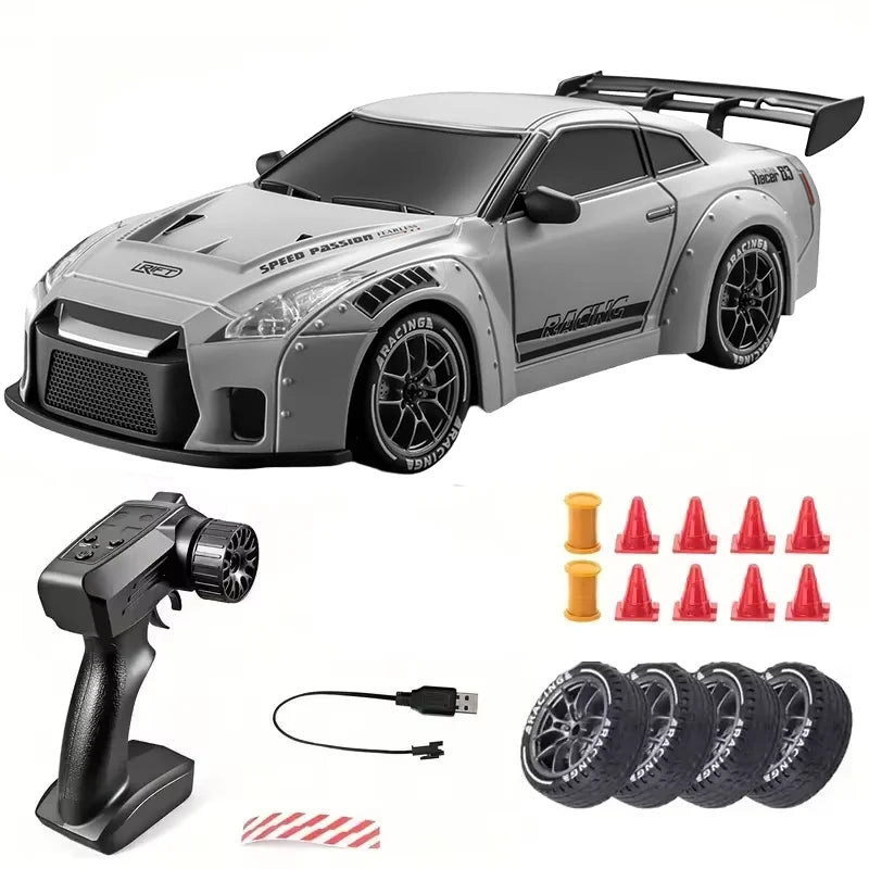 1:24 4WD RC Drift Car – High-Speed 20KM/H Remote Control Racing Toy with Turbo, 2-Speed & LED Lights for Kids & Adults