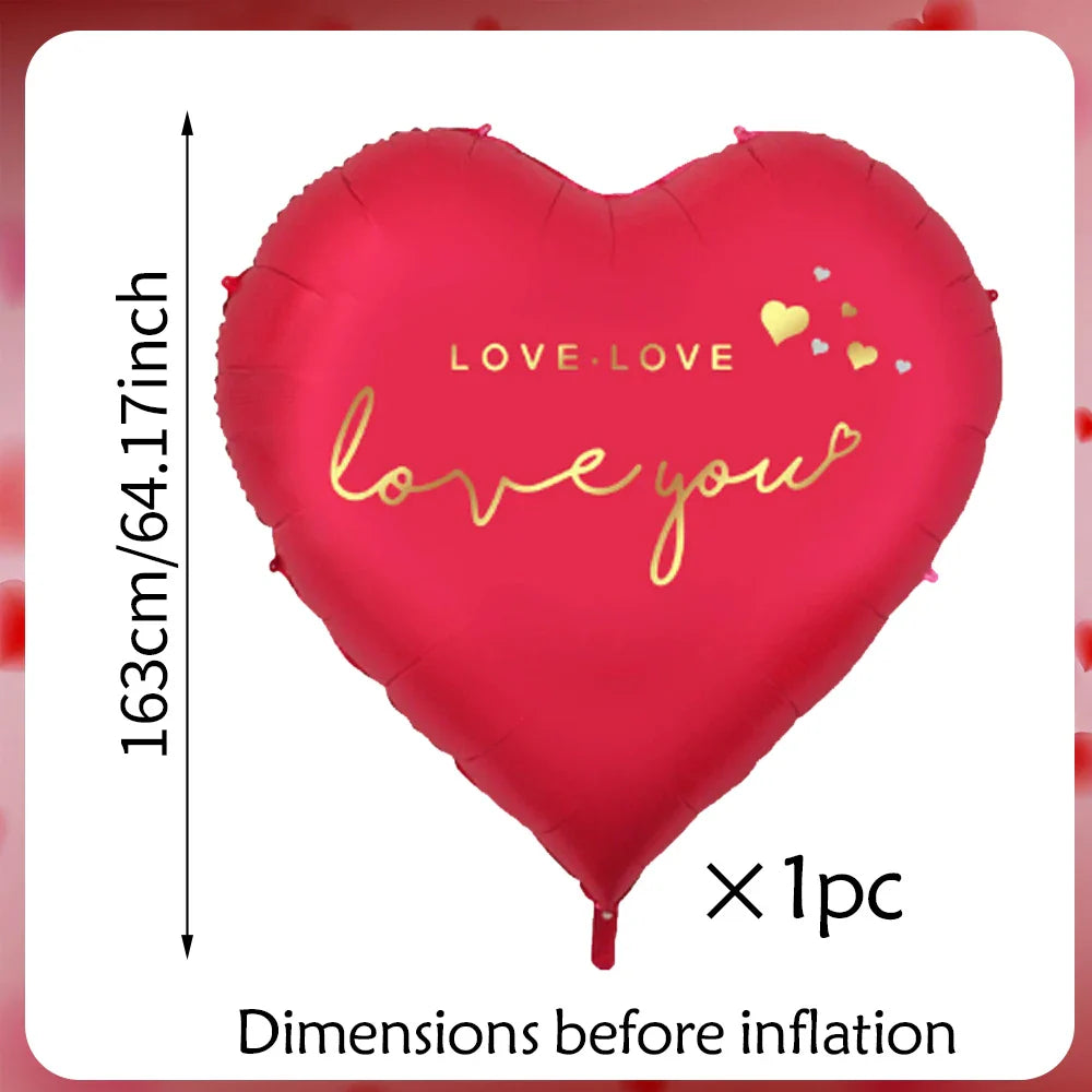 Oversized 63-Inch “Love You” Aluminum Foil Balloon – Romantic Valentine’s, Wedding, Anniversary & Birthday Party Decoration