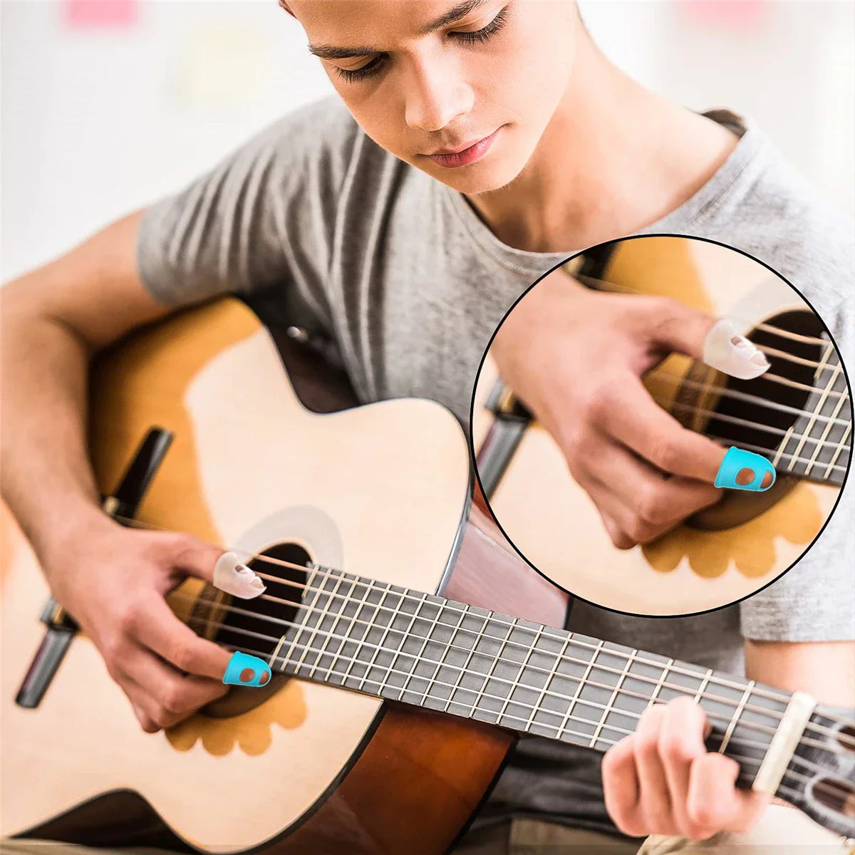 Guitar Fingertip Protectors β 10PCS Silicone Finger Guards, 5 Sizes
