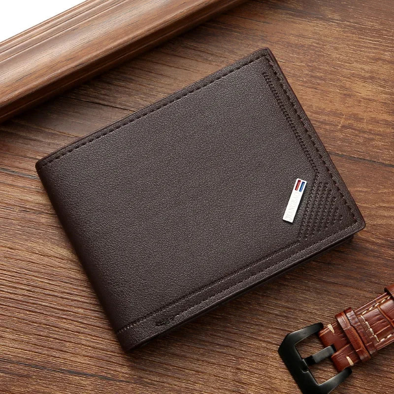 Men’s Leather Minimalist Wallet – Thin, Foldable Soft Leather Short Wallet