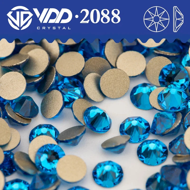 VDD AAAAA Crystal Flatback Rhinestones - SS16-SS30 16-Cut Gems for DIY Crafts & Nail Art Decoration