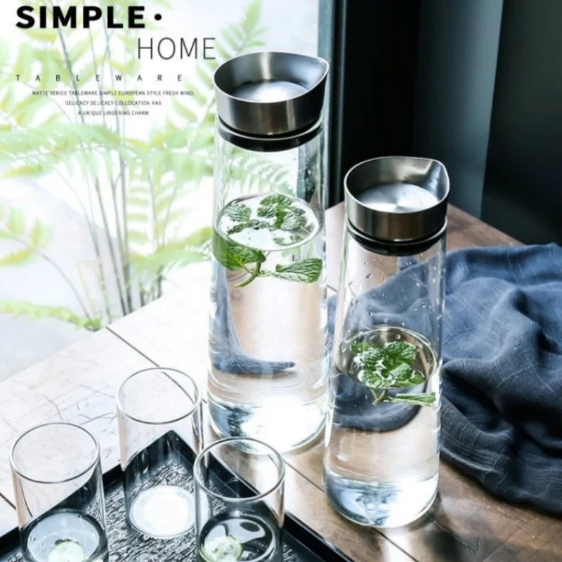 1.5L Glass Pitcher with Lid - 52oz Fridge Carafe for Hot & Cold Water, Iced Tea, Coffee & Juice