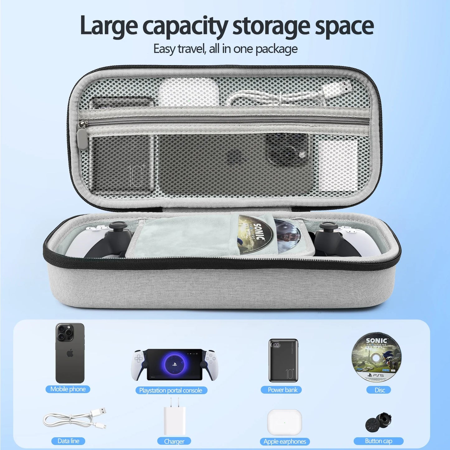 PS Portal Carrying Case ā Slim Fit Hard Shell Protective Case for PlayStation 5 Remote Player