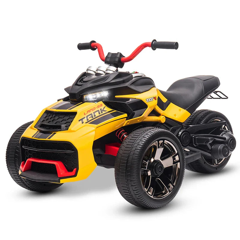 12V Kids 3-Wheel ATV Ride-On Toy β Battery-Powered Electric Vehicle with Lights & Music for Ages 3-8