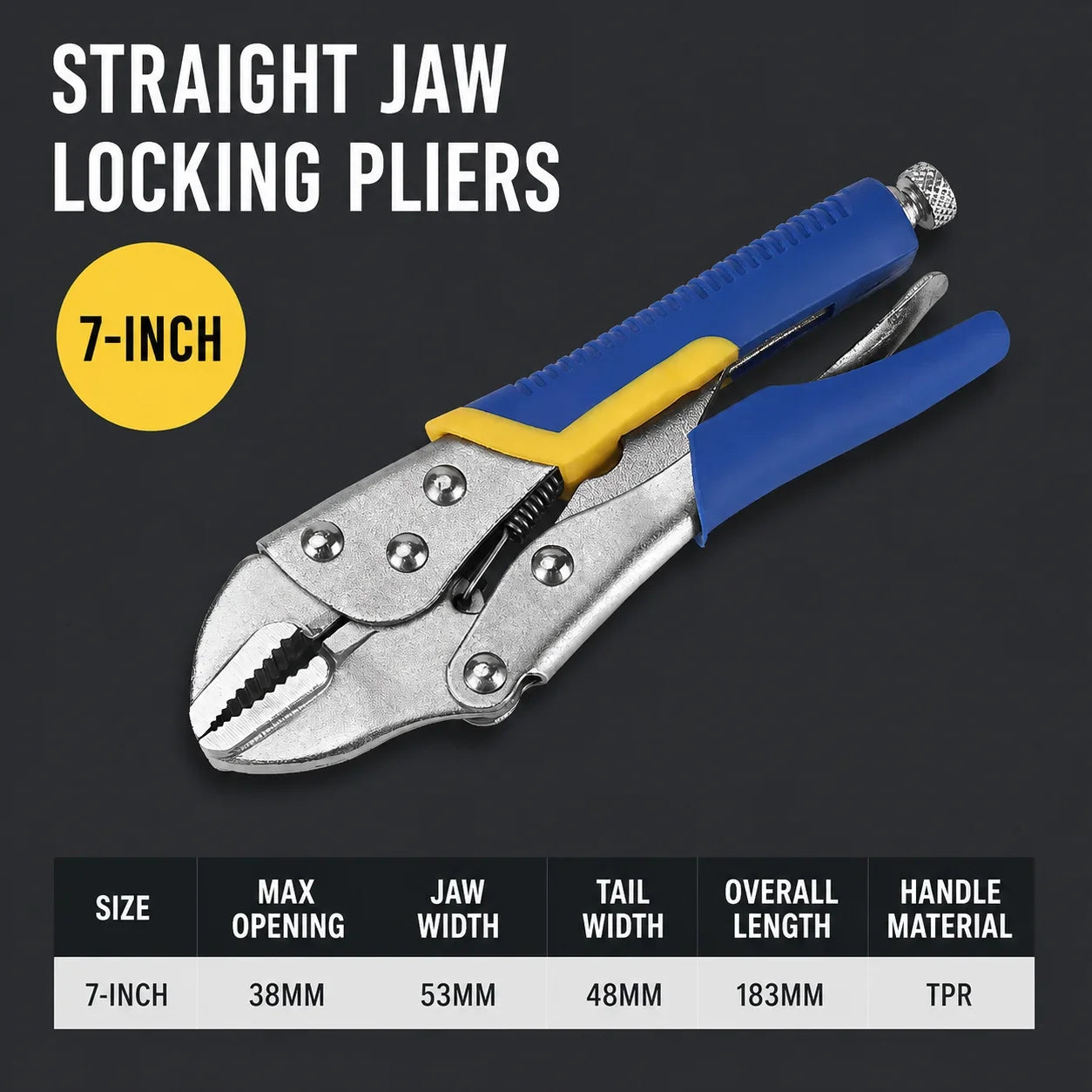 Multi-Function Locking Pliers - Straight & Curved Jaw Adjustable Heavy-Duty Vise Grip Clamp Tool