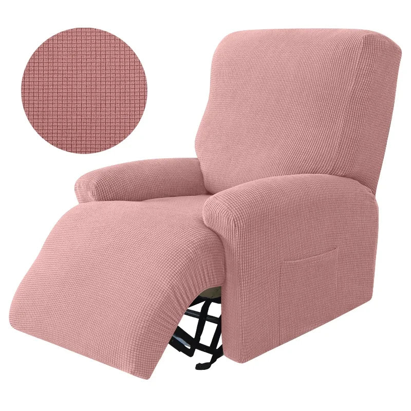 4pcs Recliner Sofa Cover Set - Stretch Spandex Couch Slipcovers with Non-Slip Fit for Armchair & Lazy Chair