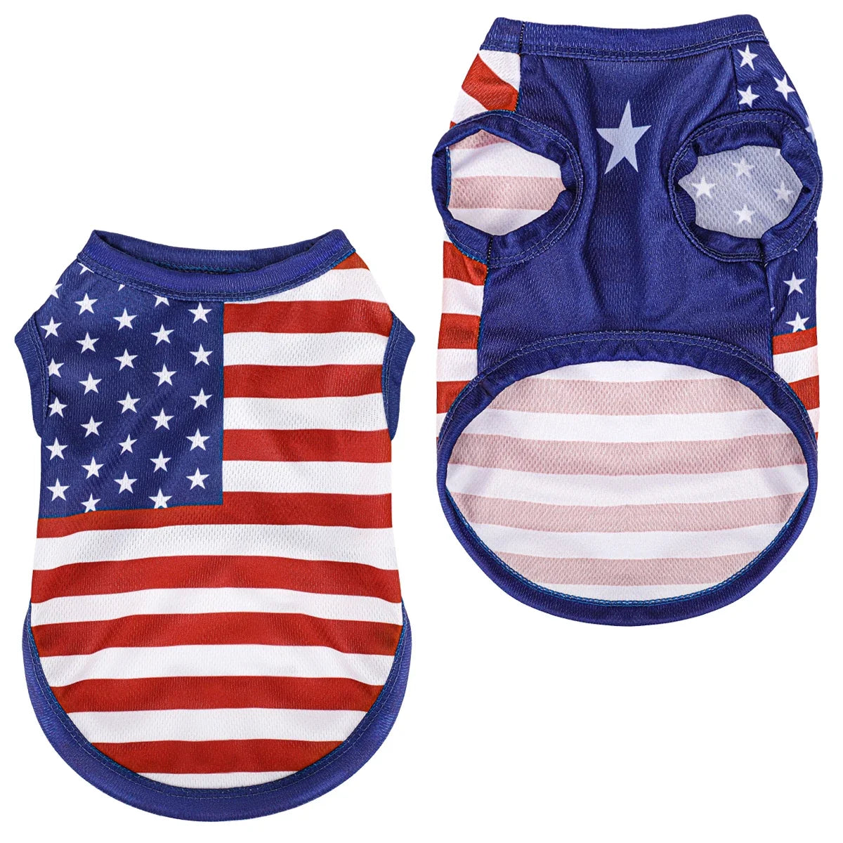 American Flag Dog Vest Shirt - Patriotic Pet Apparel for National Holiday Celebrations and Everyday Wear
