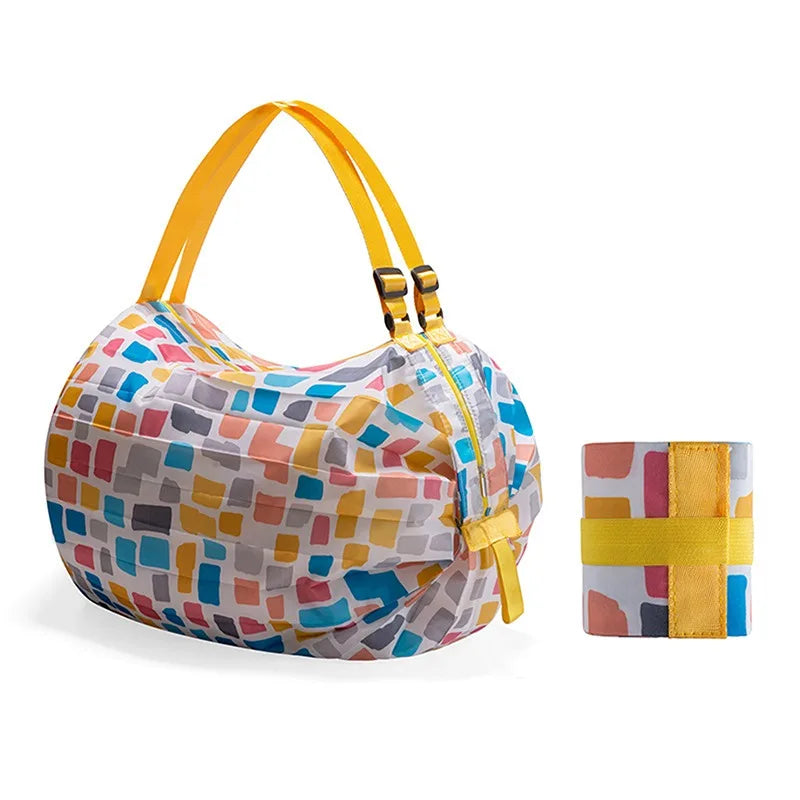 Foldable Storage Bag - Portable Large Capacity Travel & Shopping Bag with Handle
