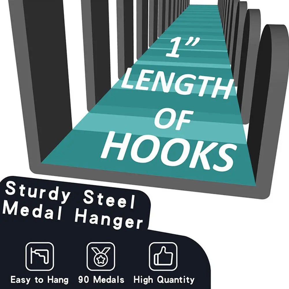 Sports Medal Display Rack β Metal Hanger Holder Organizer for Football, Basketball, Volleyball, and Ribbon Medals