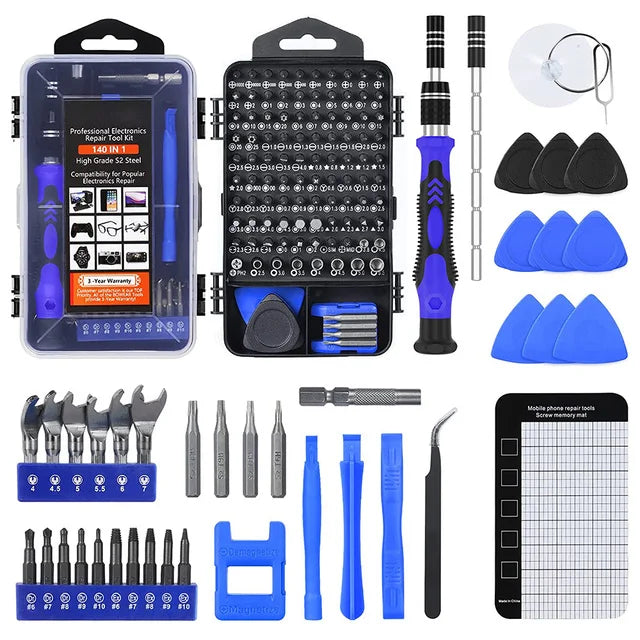 Precision Magnetic Screwdriver Set - Torx Hex Bit Kit for Mobile Phone Repair and Electronics Hand Tools