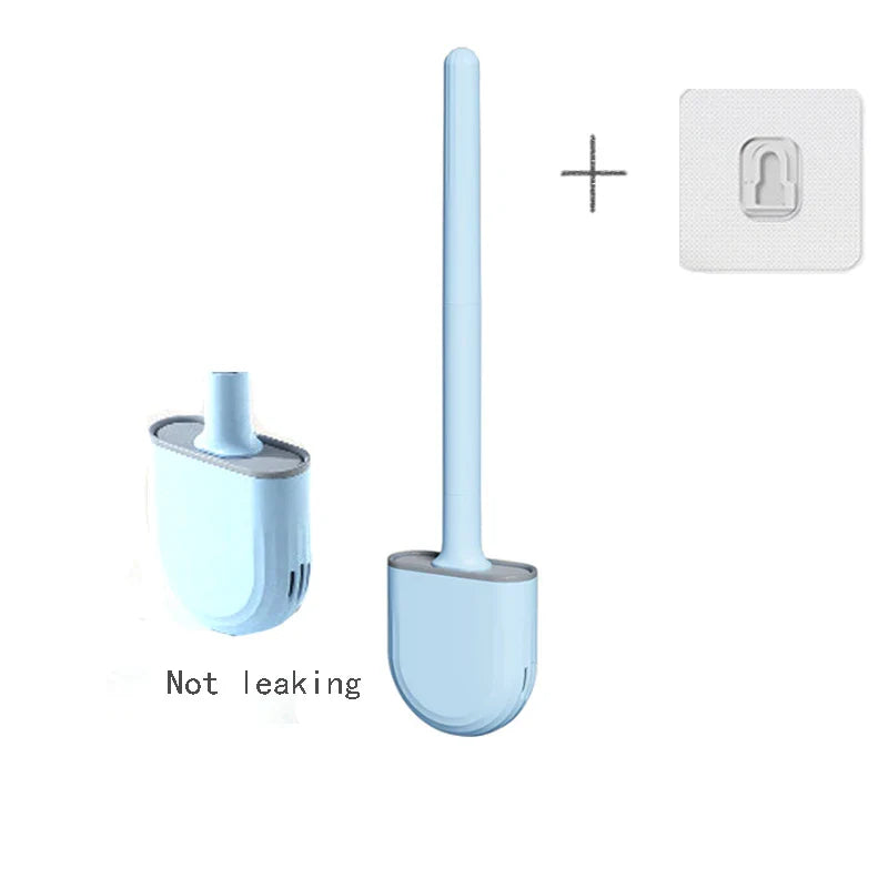 Wall-Mounted Toilet Brush with Holder – Long Handled Silicone Soft Bristles for Bathroom WC Cleaning