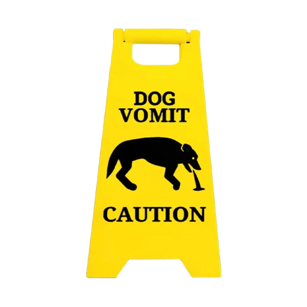 Funny Cat & Dog Vomit Yard Sign β Bright Yellow Outdoor Novelty Gift