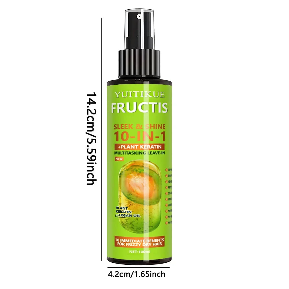 10-in-1 Keratin Hair Spray - Plant-Based Repair Treatment for Dry, Frizzy & Smoothing Hair Care
