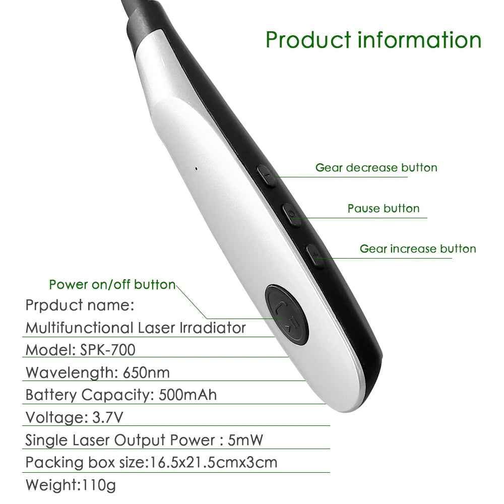 Rechargeable Portable Nasal and Ear Canal Laser Irradiator – Neck-Hanging 650nm Light Wave for Nasal and Ear Care
