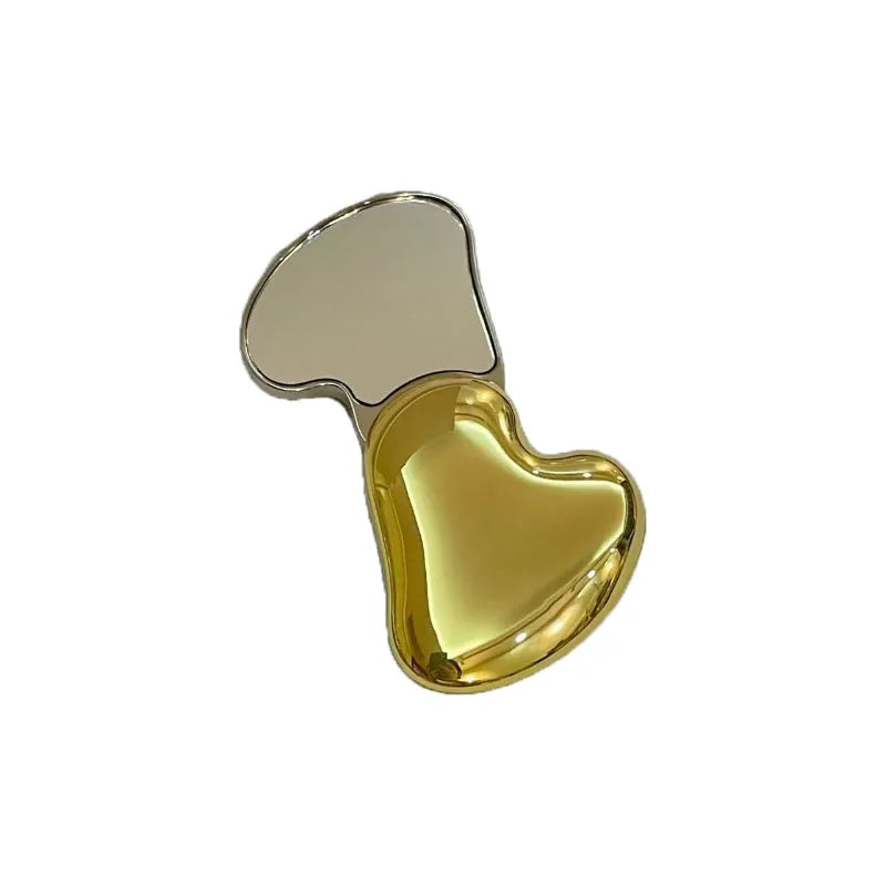 Elegant Heart-Shaped Makeup Mirror - Portable Mini Pocket Mirror for Purse & Travel
