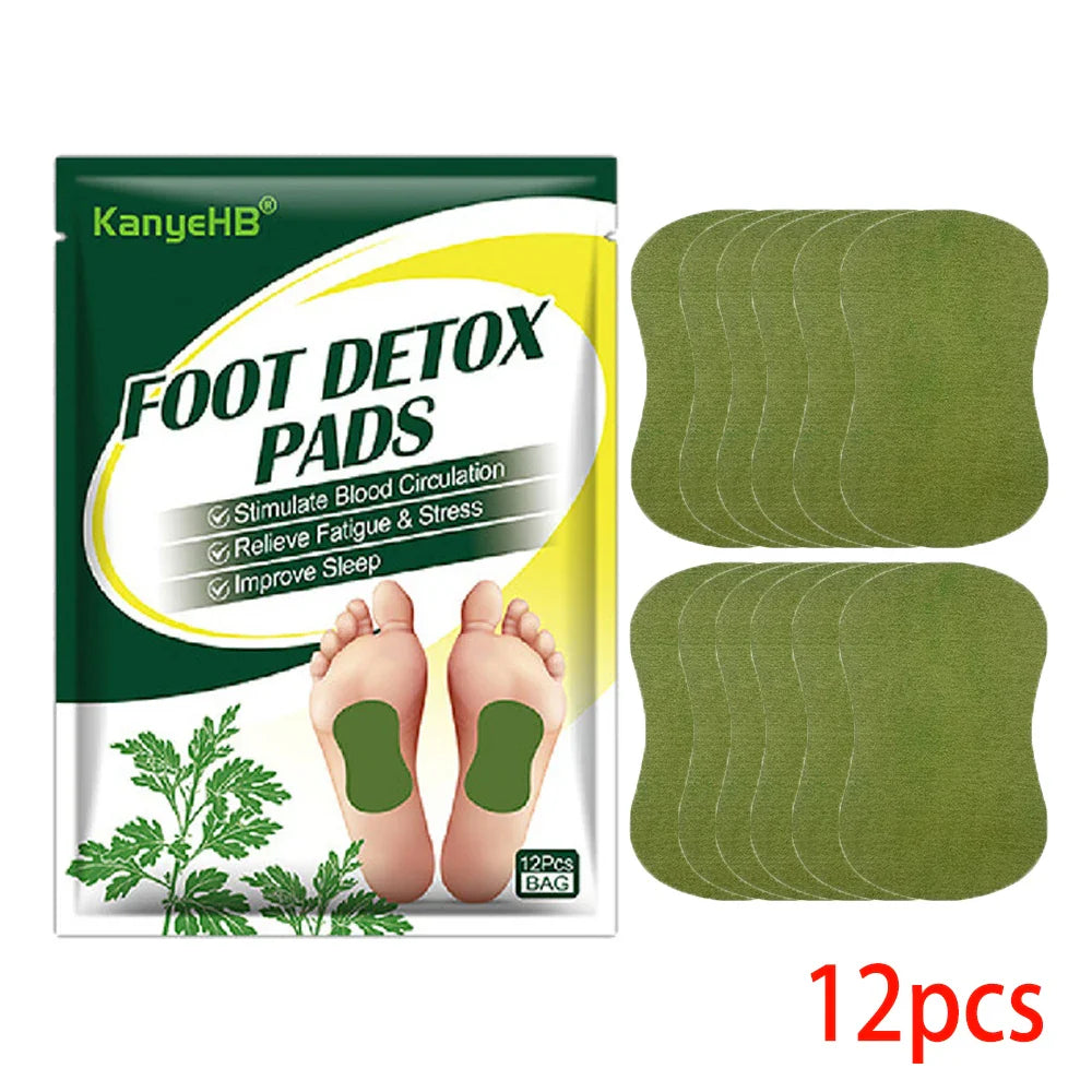 Detox Foot Patches โ 12/24PCS Natural Herbal Pads with Wormwood & Artemisia for Toxin Cleansing, Stress Relief & Better Sleep