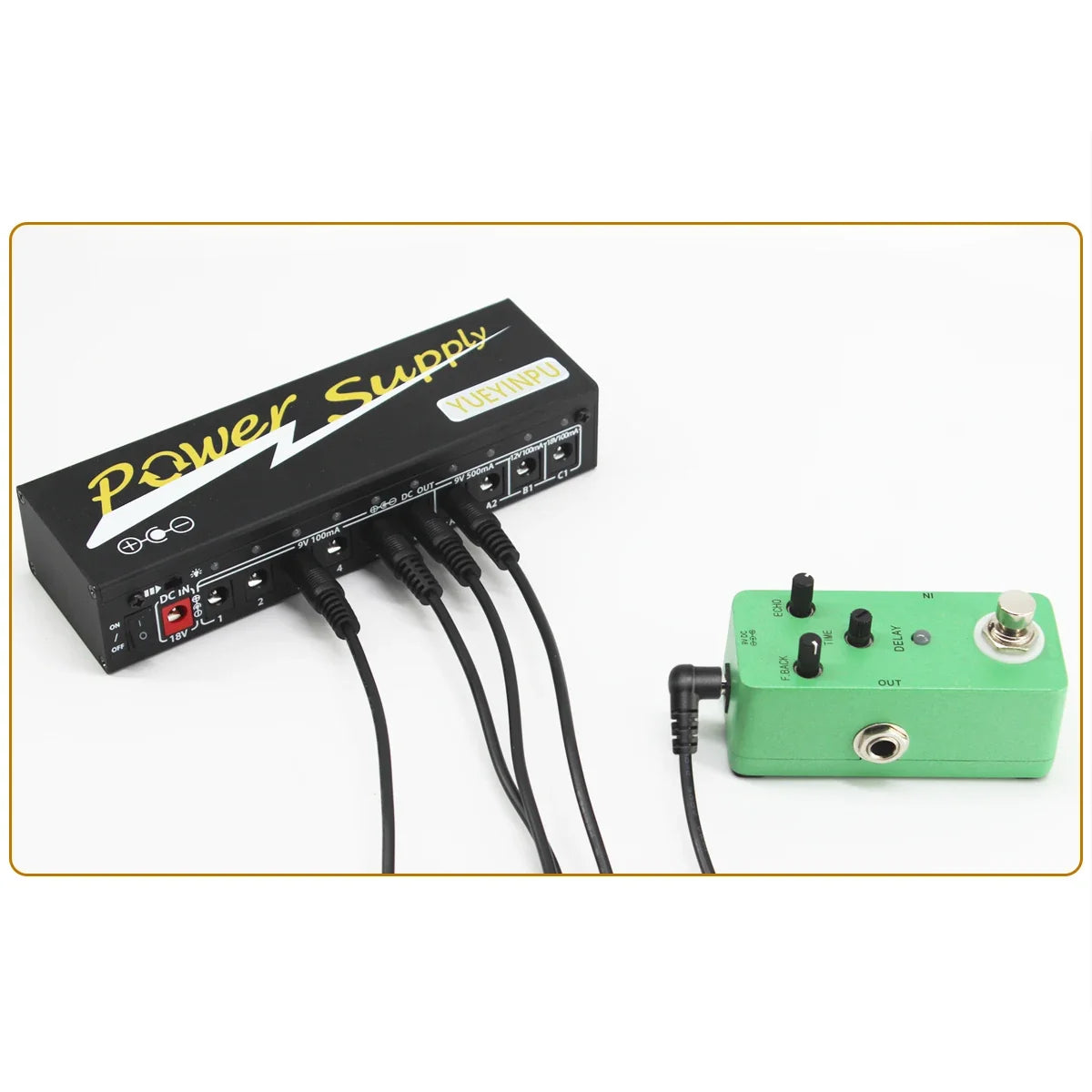 5pcs DC Power Cable 5.5x2.1mm - Guitar Effect Pedal Connector Cord 24AWG Patch Cable for Pedal Power Supply