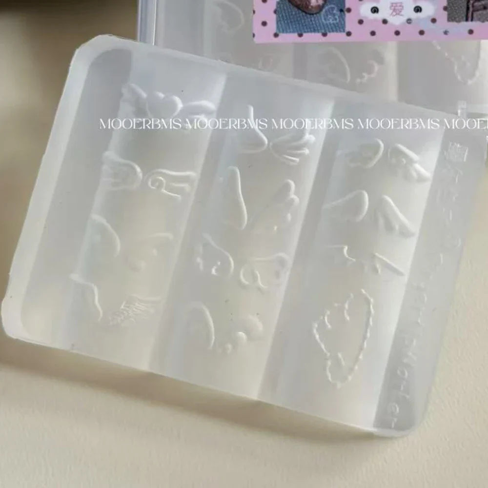 3D Angel Wings Nail Art Silicone Mold - Reusable Clear DIY Manicure Template for Gel Nail Charms