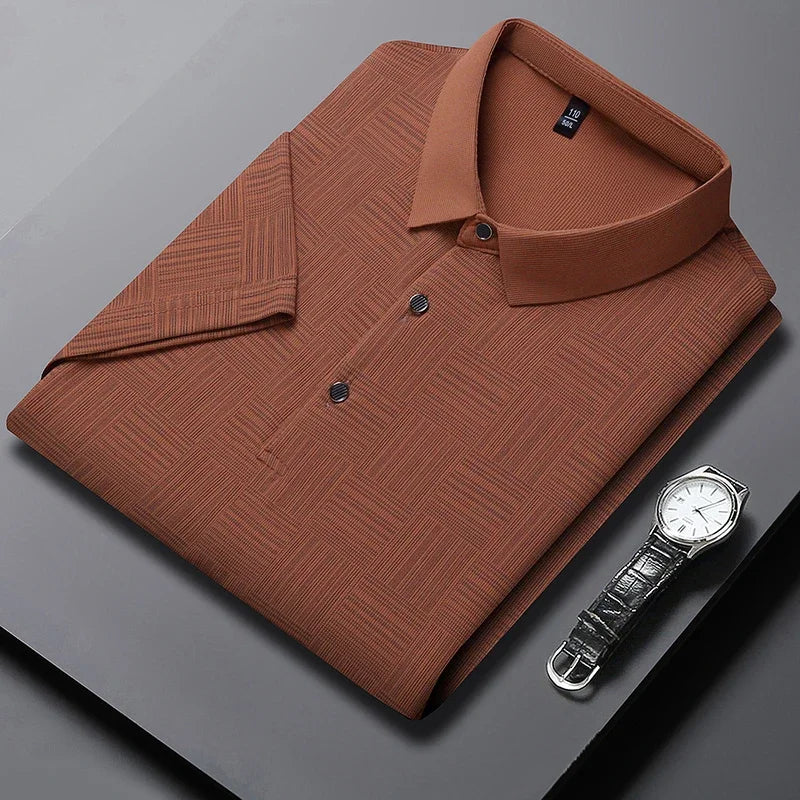 Men's Printed Business Casual Polo Shirt - 2026 Short Sleeve Breathable Fashion Top