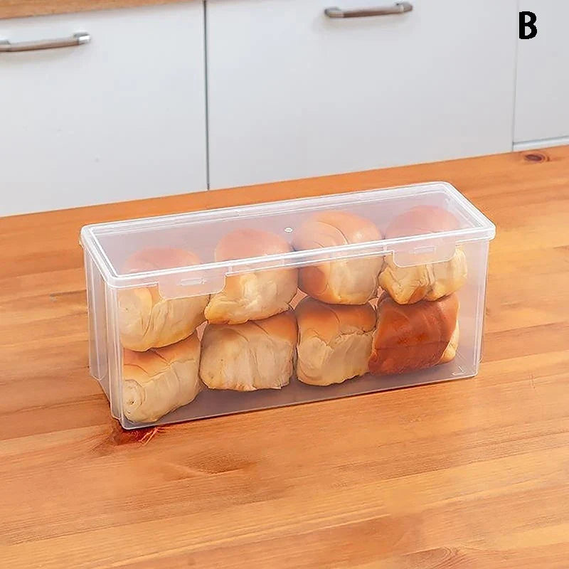 Airtight Bread Storage Box – Clear Kitchen Container for Bread, Cake & Baking, Refrigerator Safe
